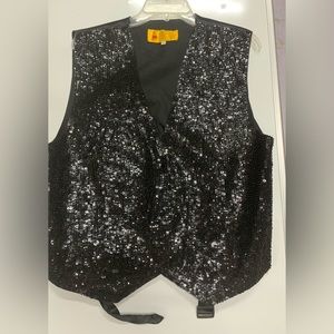 New black sequin vest Halloween costume holiday New Years evening